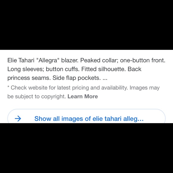 NWT Elie Tahari designer suit jacket. See pic with details. Bought for $224+tax - Picture 6 of 6